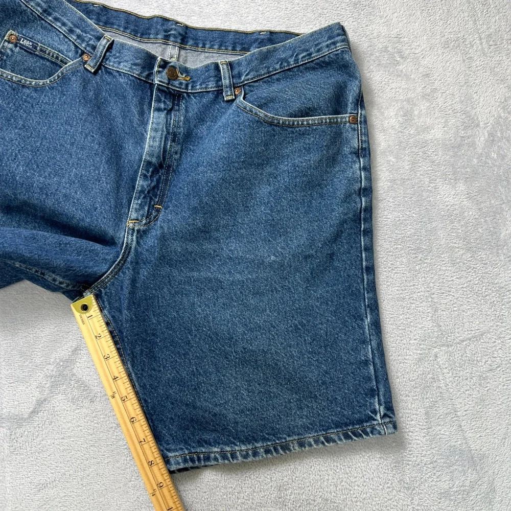 Lee Men's Denim Jean Shorts Size 40 Blue High Rise Relaxed‎ Fit 100% Cotton USA